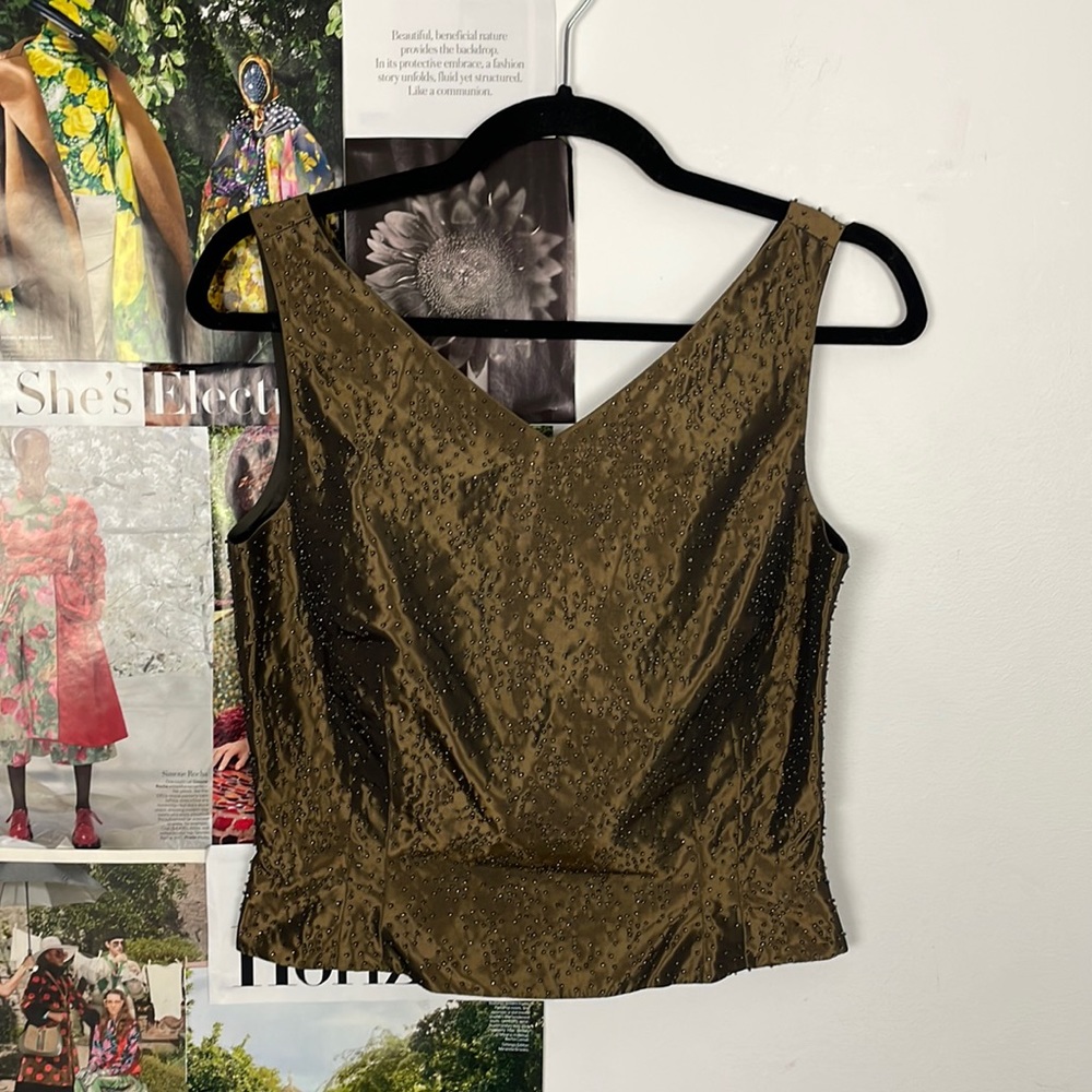 Vintage Ann Taylor “shiny” structured top
